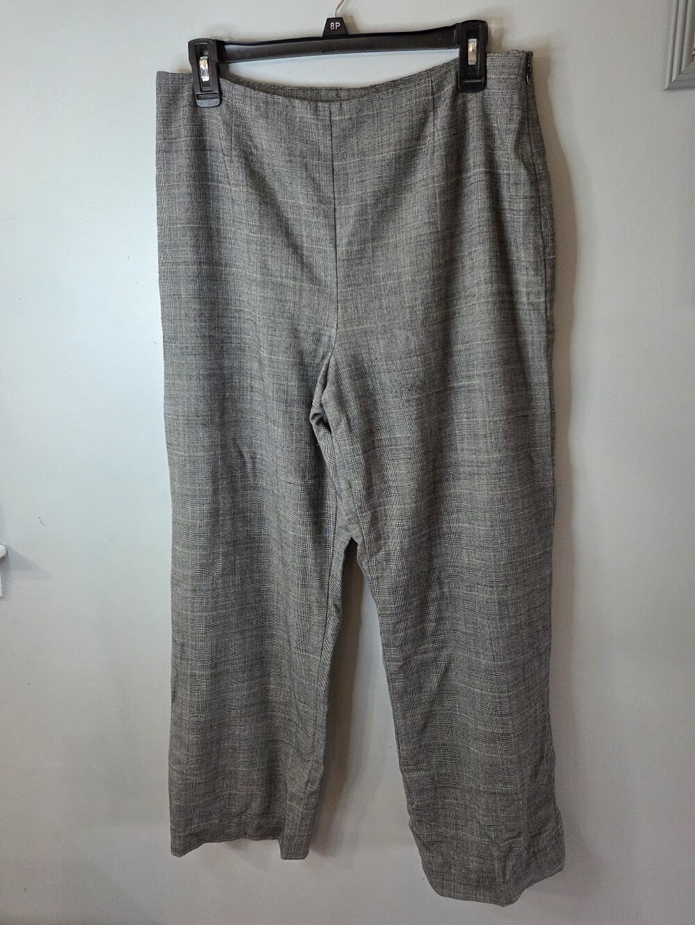 Kate Hill Wool Blend Gray Wide Leg Dress Pants Women's Size 12 Petite *flaw*